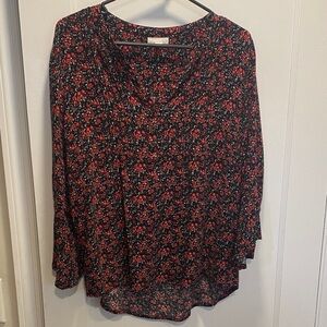 Westport Red and Black Floral Blouse